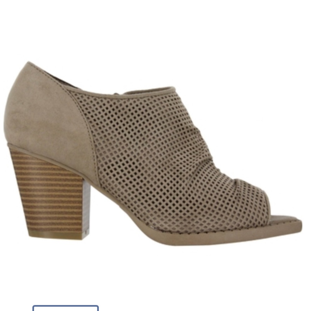 Mia Portia Perforated Peep Toe Booties